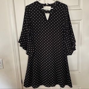 Float black and white polka dot dress